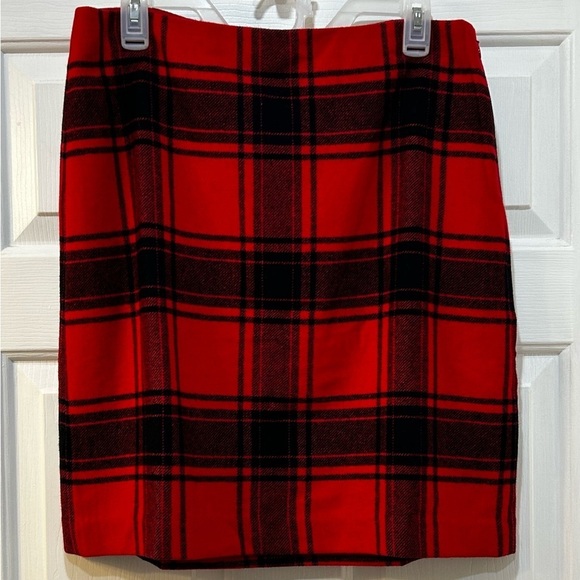NWT Talbots Sz 8 Fireplace Plaid A-Line Wool Blend Skirt Academia Buffalo Check - Picture 2 of 8